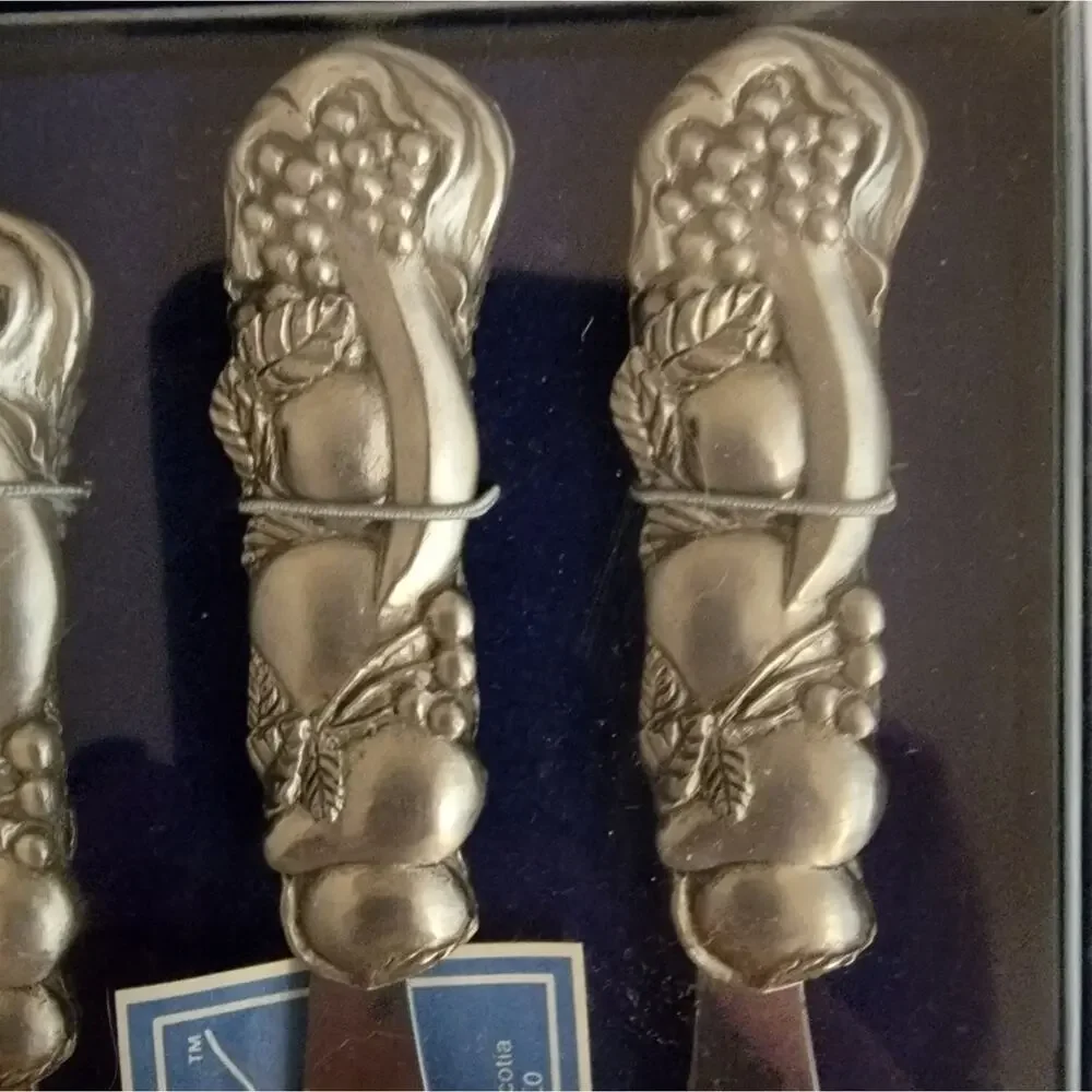 1992 Seagull Pewter Canadian Cheese/Butter Knives Original Box Set of 4